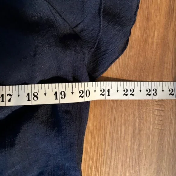 Indigo Rose Navy Smocked Yoke Flutter Sleeve Boho Cottagecore Dress EUC M - Picture 5 of 6